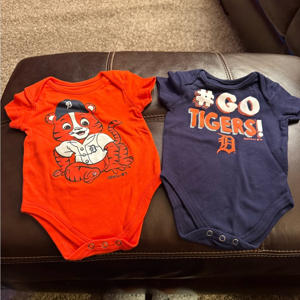 Detroit Tigers Infant Bodysuit Set - Orange and Navy